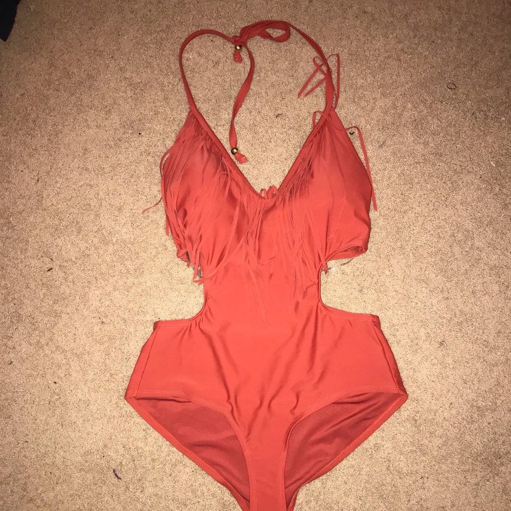 Forever 21+ fringe, cutout one piece